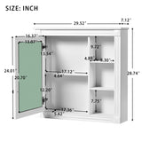 ZUN Bathroom Medicine Cabinet with Mirror, Wall Mounted Mirror Cabinet with Storage Organizer, Over the N710P209436K