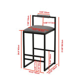 Set of 2 Counter Height Barstools Kitchen Island Stools with Back Modern Armless Metal Legs & PU W1757104748