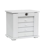 Handcrafted Wooden Jewelry Box Organizer Wood 5 Layers Case with 4 Drawers-White 19616193