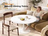 Round Tulip Dining Table, 39.4 Inch Dining Table for 4 People, Melamine Laminated MDF Tabletop with 92551391