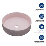15.75"x15.75" Pink Ceramic Vessel Bathroom Sink W1243P290595