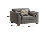 Laurissa Light Charcoal Linen Chair W/3 Pillows B2726P277877