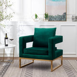 ZUN Lenola Contemporary Upholstered Accent Arm Chair, Green T2574P164510