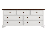 Wooden Captain Seven-Drawer Dresser for Bedroom, Living Room, Kids' Room, WhiteWalnut 06995691