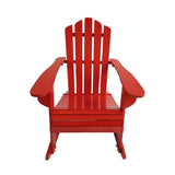 Reclining Wooden Outdoor Rocking Adirondack chair, Red W49570901