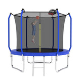 8FT Trampoline with Basketball Hoop, ASTM Approved Reinforced Type Outdoor Trampoline with Enclosure K1163P147129