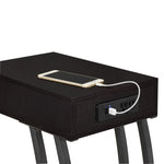 ZUN Cappuccino and Gunmetal Hi-tech Accent Table B062P153621