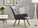 Doarnin Contemporary Silky Velvet Tufted Button Back Accent Chair, Gray T2574P164268