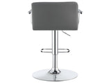 Grey and Chrome Adjustable Bar Stool B062P145644