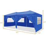 ZUN 10'x20' Folding Canopy with 6 Removable Sidewalls Outdoor Event Shelter UPF 50+ Gazebo Portable W2185P191604