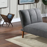 Blue Grey Polyfiber 1pc Adjustable Chaise Bed Living Room Solid wood Legs Plush Couch HS00F8516-ID-AHD