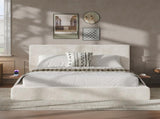 AirFrame Queen Bed Frame with adjustable Sliding Side Table, 8.7'' Cloud Upholstered Sponge Cushion, W1820P465972