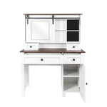 ZUN Farmhouse Makeup Vanity with Mirror Lights,41.73" Wide Vanity Desk ,Vanity Table with 4 Drawers 33270674