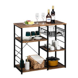 ZUN 3-Tier Industrial Kitchen Baker's Rack Utility Microwave Oven Stand Storage Cart Workstation Shelf, 04294771