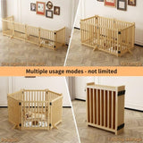 (6 Panel) Wooden Freestanding Dog Gates for The House,Dog Gates for Doorways, Stairs,Wood Dog Fences W2641P336052