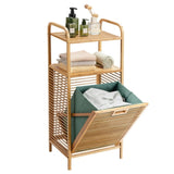 Bamboo Bathroom Shelf with Tilt-out Laundry Hamper 90037264