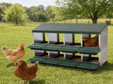 8 Comparment Chicken Nesting Box, No Stand wtn Sot Egg Pads. 0.8mm Top Cover & 0.6mm Galvanzed Steel W5251P556802