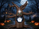 8FT Animated Halloween Inflatable Tree with Pop-Up Ghost Built-in LEDs Blow Up Yard Decoration for 48916790