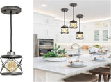 Industrial Pendant Lighting for Kitchen Island, Rustic Mini Cage Pendant Light, Farmhouse Pendant 11961850