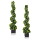 2pcs Green 115cm Spiral Boxwood PVC Artificial Tree 41939891