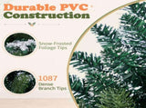 6FT Green Snow-Flocked Palm Tree, 1087 PVCPE Tips, 3-Section Auto-Open Christmas Tree 58877644