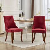 Rayon Cloth Flocking Linen Dining Chairs Channel Kitchen Dinner Chair Comfy Fabric Upholstered W1143P233647