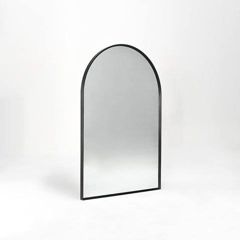 ZUN Black 20x30 INCH Metal Arch Barhroom mirror 05906160