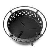 ZUN 32IN Metal Fire Pit Black 36801333