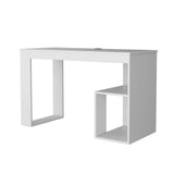 ZUN White Two Shelves Writing Desk B062P175177