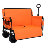 3-in-1 Convertible Folding Wagon Cart with Bench Seat & Storage - 500lbs Heavy-Duty Utility Wagon, W2932P283542
