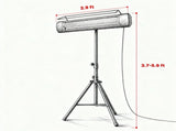 1500W Electric Standing Patio Heater IP65 Waterproof Outdoor Infrared Heater with Tripod 3 Heat 80489714