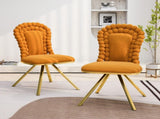 Dining Chairs Set of 2,Velvet Accent Chairs for Living Room, Vanity Chair with Gold Metal Legs, W757P281149