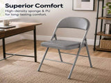 2 Pack/ 4 Pack Folding Chair, with Padded Cushion and Back - PU Leather Stackable Portable Dining 78365455