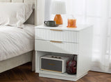 White P2 Density Board Wavy Pattern Drawer Front Two-Drawer Bedside Cabinet 42239066