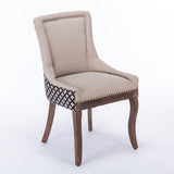 ZUN A&A Furniture, Ultra Side Dining Chair, Thickened fabric chairs with neutrally toned solid wood W1143P154099