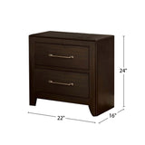 ZUN 2 Drawers Wooden Nightstand, Walnut B016P252829