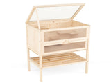 31.5 " Fir Wood Hamster Cage with Flip Mesh Roof, Multi-Level Activity Areas & Bottom Storage Shelf 23830864
