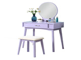 Maly Contemporary Wood Vanity and Stool Set, Purple T2574P164234