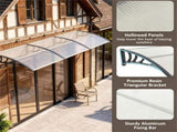 39"x30" Modern Polycarbonate Window Door Awning, UPF50 Waterproof Windproof Outdoor Patio Canopy 61837342