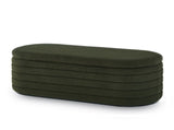 Modern Oval Storage Ottoman Bench, Upholstered Boucle Teddy Fabric of Bed Bench with Storage, W2186P193118