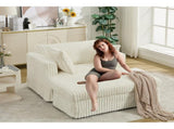 47.7'' Oversized Corduroy Chaise Longue with Ottoman, Deep Seat Reclining Chair Sofa, W1628P206066
