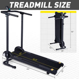 ZUN Manual Treadmill Non Electric Treadmill with 10&deg; Incline Small Foldable Treadmill for Apartment Home W153265317