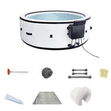 Inflatable hot tub 81.1"*27.9" portable spa pool outdoor spa for 4-6 people with cover equipped with 13536110