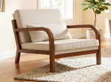 Comfy Armchair with Removable Cushions & Lumbar Pillow, Ergonomic Accent Chair Support 400 lbs-White 10140023