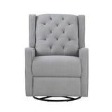 ZUN Milah Gliding Swivel Recliner Tufted Pebble Fabric B02263781