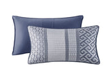 4 Piece Jacquard Quilt Set with Throw Pillow Navy King/Cal King B03597588