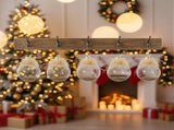 4 PCS Set 4.7" Glass Christmas Ball Ornaments Holiday Hanging Tree Decorations for Party Tree Decor 07042069