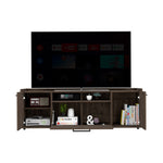 ZUN Lyon Tv Stand for TV´s up 55", One Cabinet, Double Door -Dark Walnut B20091937