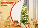 5ft Slim Pencil Christmas Tree - Space-Saving Design for Small Corners, 220 Realistic PVC Branches 72369456