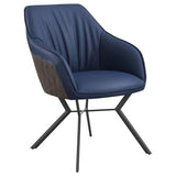 Blue and Gunmetal Upholstered Dining Chairs B062P145617